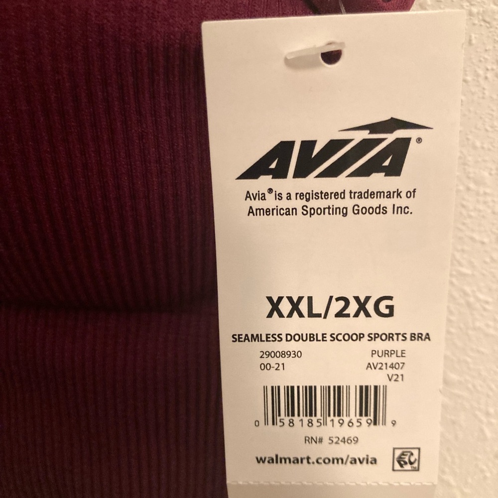 Avia Low Support Scoop Neck Sports Bra, XXL - Picture 4 of 6